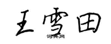 王正良王雪田行书个性签名怎么写