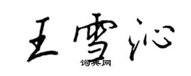 王正良王雪沁行书个性签名怎么写