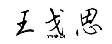 王正良王戈思行书个性签名怎么写