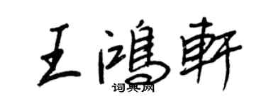王正良王鸿轩行书个性签名怎么写