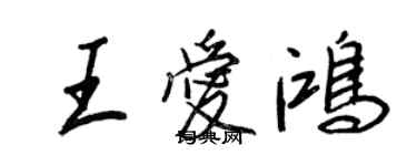 王正良王爱鸿行书个性签名怎么写