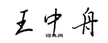 王正良王中舟行书个性签名怎么写