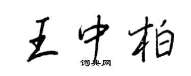王正良王中柏行书个性签名怎么写