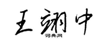 王正良王翊中行书个性签名怎么写
