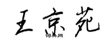王正良王京苑行书个性签名怎么写