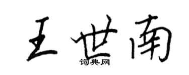 王正良王世南行书个性签名怎么写