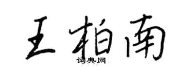 王正良王柏南行书个性签名怎么写