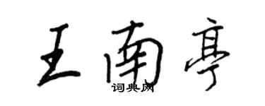 王正良王南亭行书个性签名怎么写
