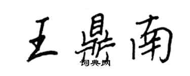 王正良王鼎南行书个性签名怎么写