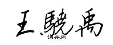 王正良王骁禹行书个性签名怎么写