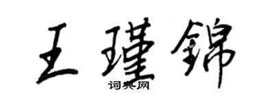 王正良王瑾锦行书个性签名怎么写