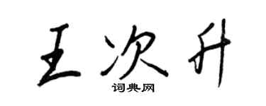 王正良王次升行书个性签名怎么写