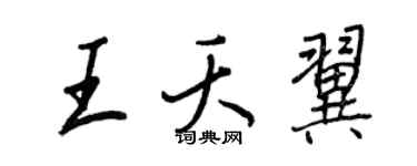 王正良王夭翼行书个性签名怎么写