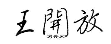 王正良王开放行书个性签名怎么写
