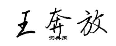 王正良王奔放行书个性签名怎么写