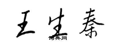 王正良王生秦行书个性签名怎么写