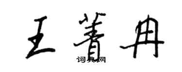 王正良王菁冉行书个性签名怎么写