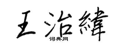 王正良王治纬行书个性签名怎么写
