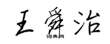 王正良王舜治行书个性签名怎么写