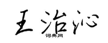 王正良王治沁行书个性签名怎么写