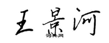 王正良王景河行书个性签名怎么写