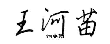 王正良王河苗行书个性签名怎么写