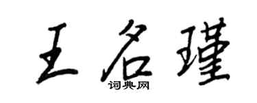 王正良王名瑾行书个性签名怎么写