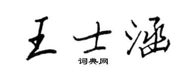 王正良王士涵行书个性签名怎么写