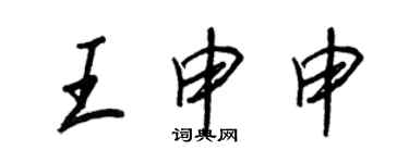 王正良王申申行书个性签名怎么写
