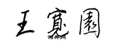 王正良王宽园行书个性签名怎么写
