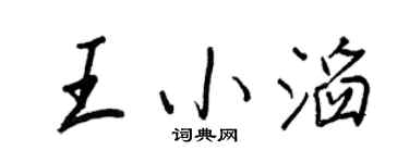 王正良王小滔行书个性签名怎么写