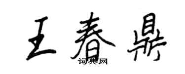 王正良王春鼎行书个性签名怎么写