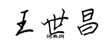 王正良王世昌行书个性签名怎么写