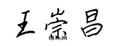 王正良王崇昌行书个性签名怎么写