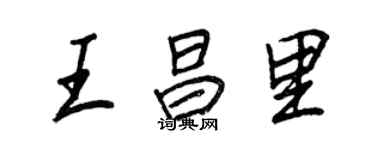 王正良王昌里行书个性签名怎么写