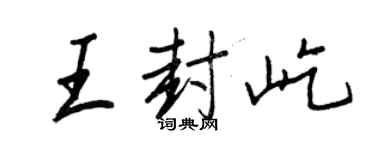 王正良王封屹行书个性签名怎么写