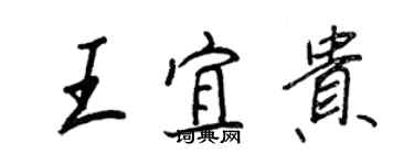 王正良王宜贵行书个性签名怎么写