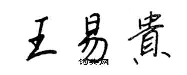 王正良王易贵行书个性签名怎么写