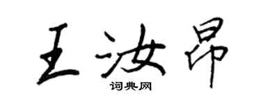 王正良王汝昂行书个性签名怎么写