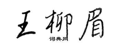 王正良王柳眉行书个性签名怎么写
