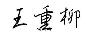 王正良王重柳行书个性签名怎么写