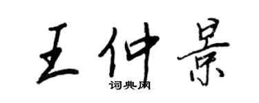 王正良王仲景行书个性签名怎么写