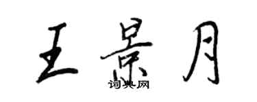 王正良王景月行书个性签名怎么写