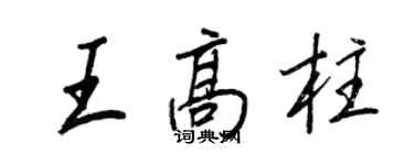 王正良王高柱行书个性签名怎么写