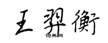 王正良王羿衡行书个性签名怎么写