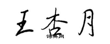 王正良王杏月行书个性签名怎么写