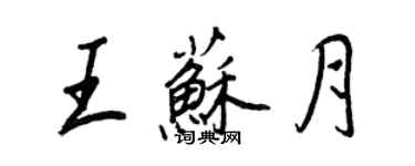 王正良王苏月行书个性签名怎么写