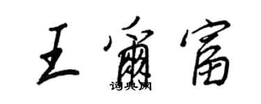 王正良王尔富行书个性签名怎么写
