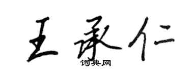 王正良王承仁行书个性签名怎么写