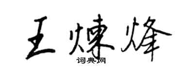 王正良王炼烽行书个性签名怎么写